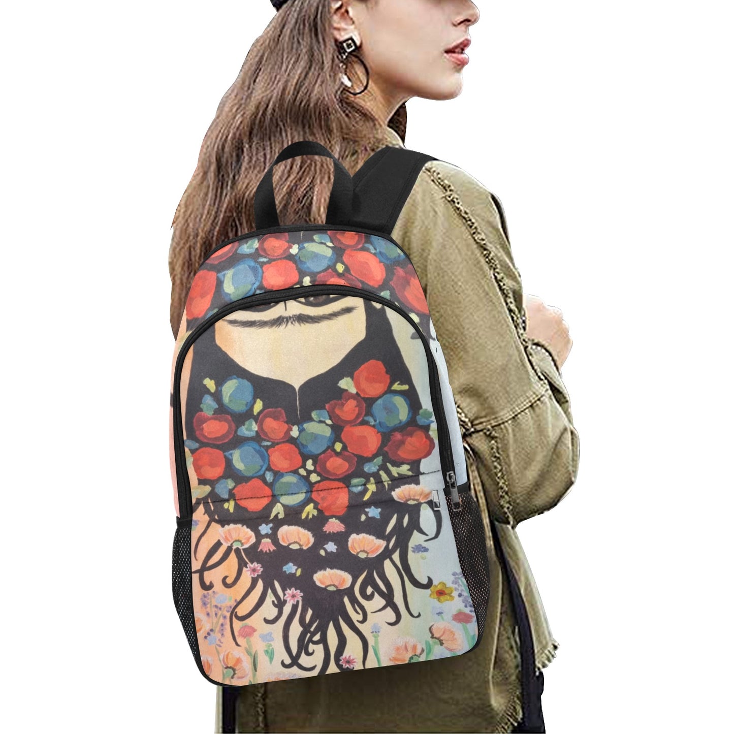 Ellie’s Frida - Fabric Backpack with Side Mesh Pockets